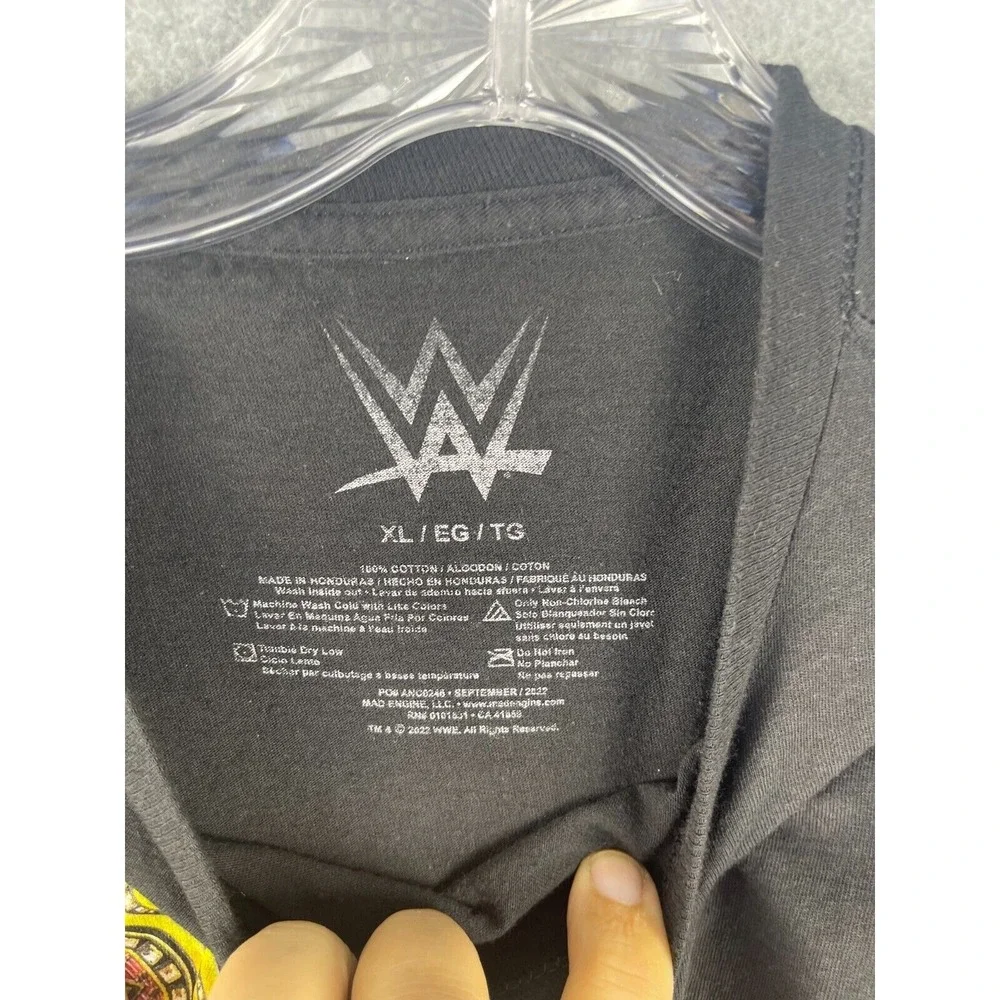 WWE Wrestling Championship‎ Belt T Shirt Boys XL Black Retro WWF